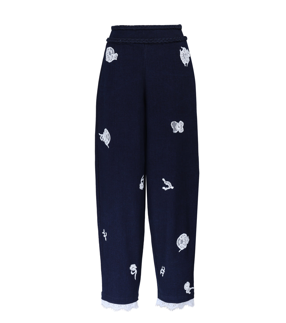 BRAID MOM PANTS - WASHED DENIM