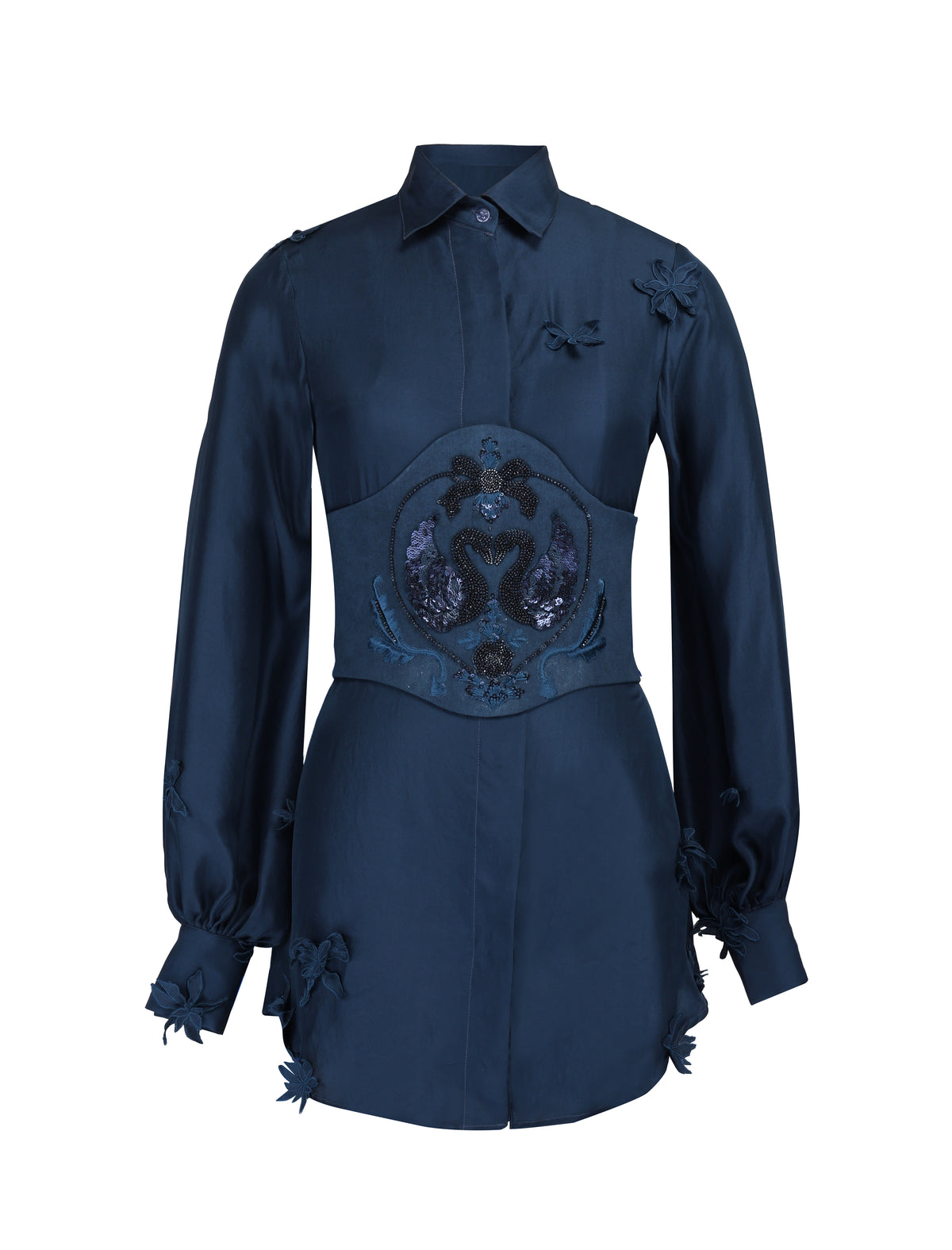 DIVINA AMO BELTED DRESS - SKY CAPTAIN