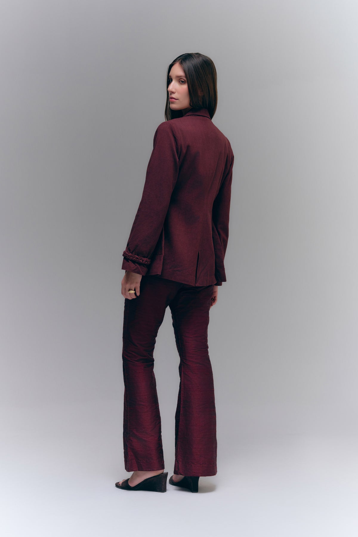 COLUMN BLAZER - BURGUNDY WINE