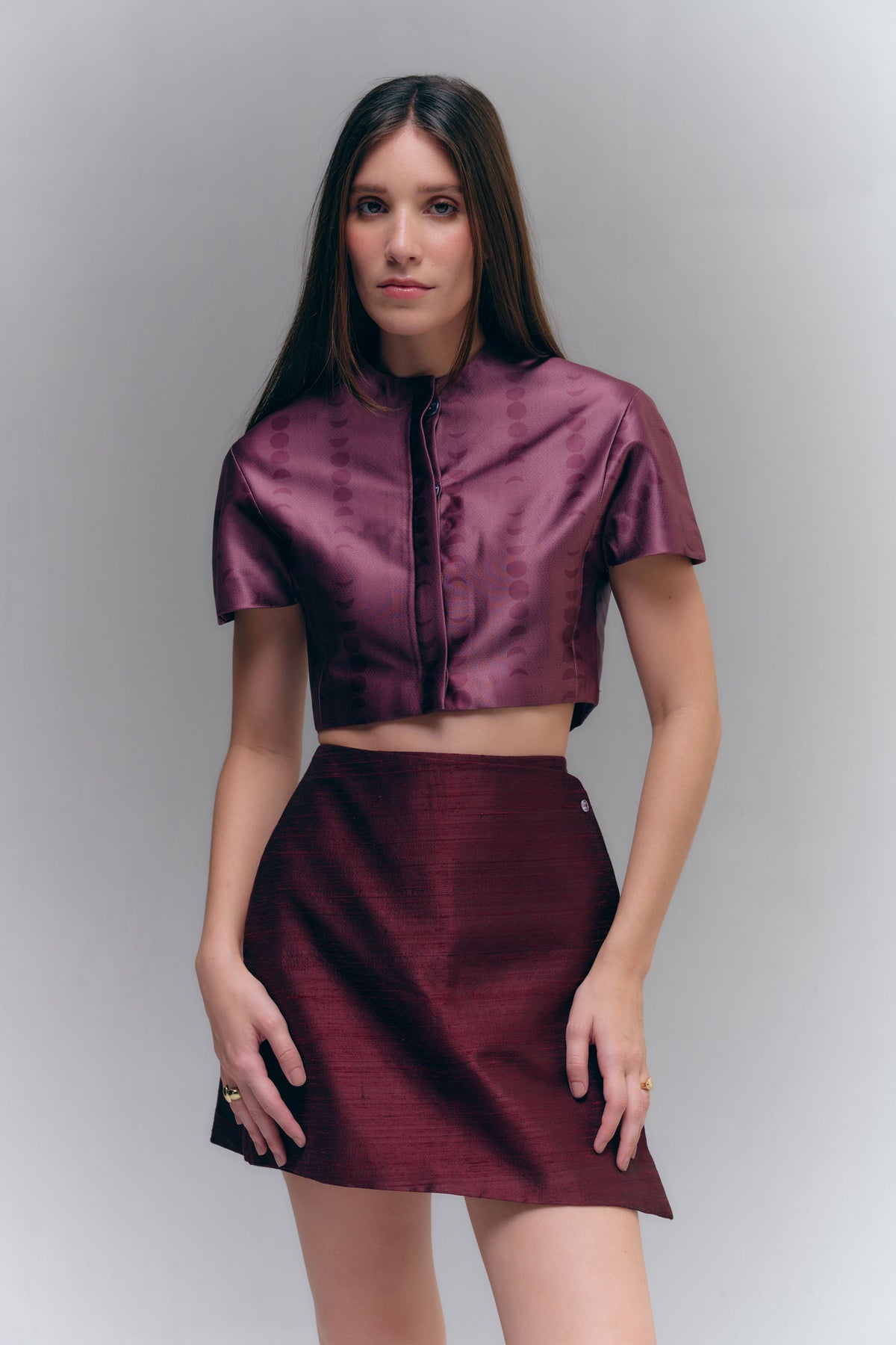 FASI CROP TOP - BURGUNDY WINE