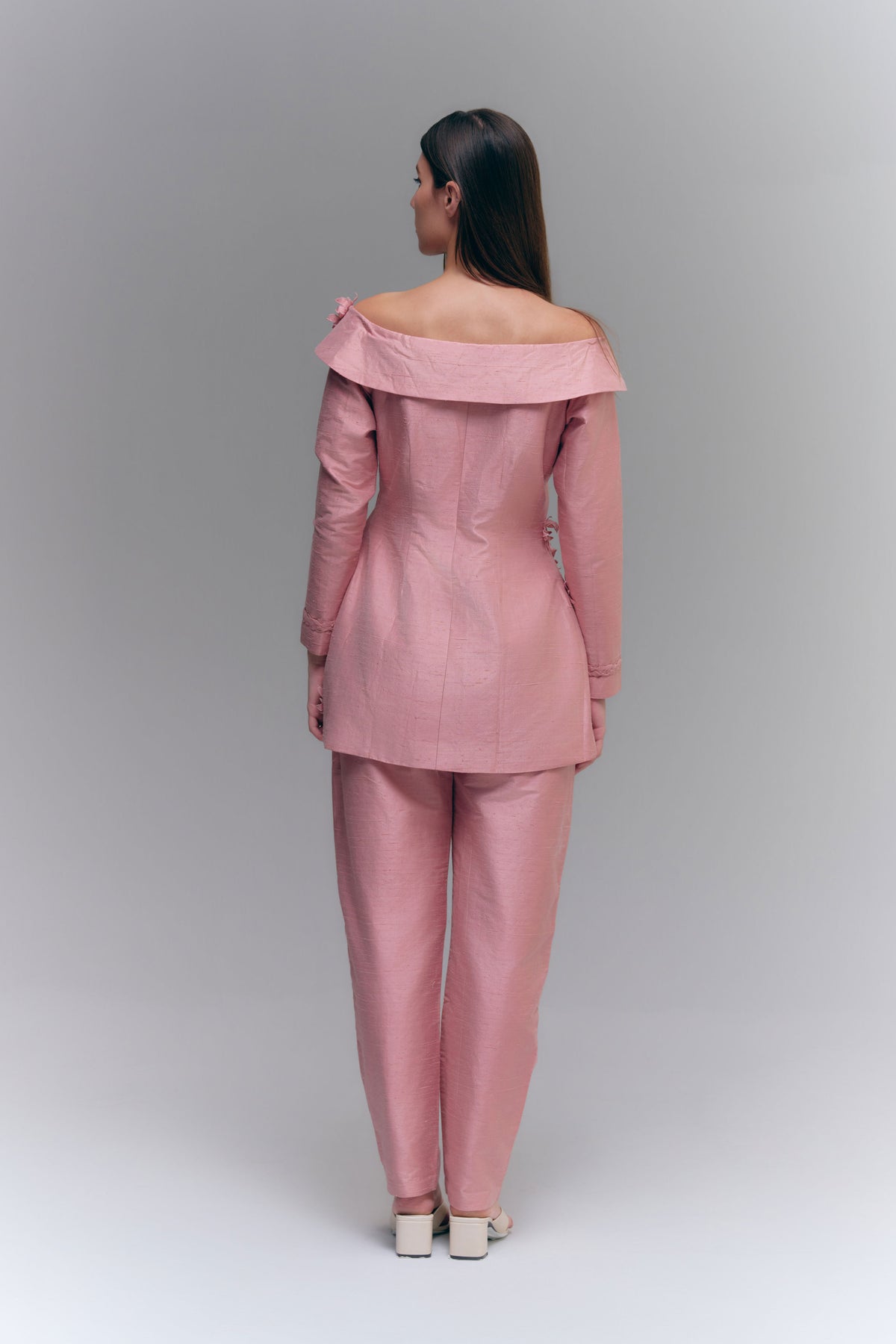 TARA OFF-SHOULDER JACKET - ROSE DUST