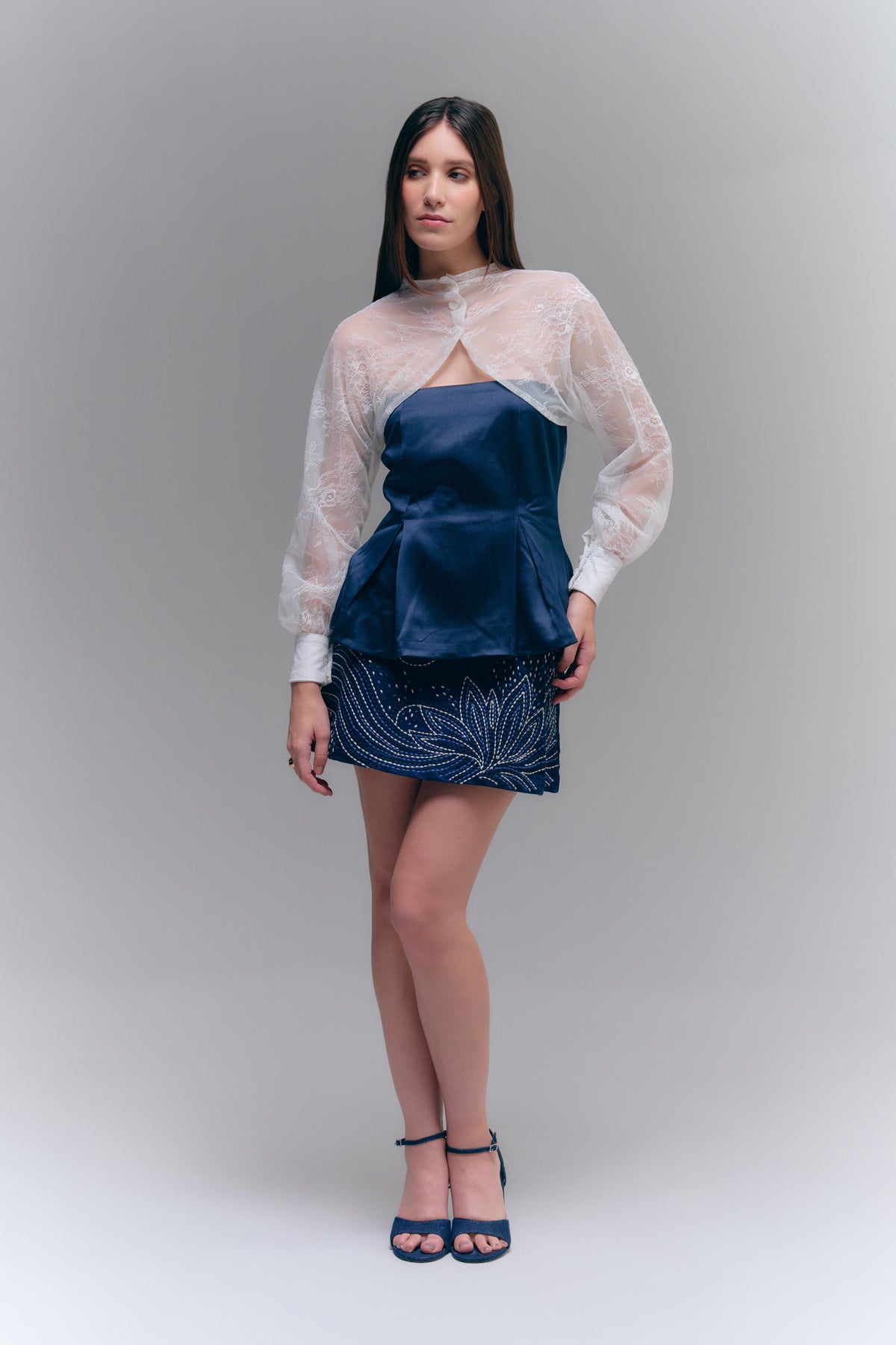 VEIL LACE BOLERO - IVORY