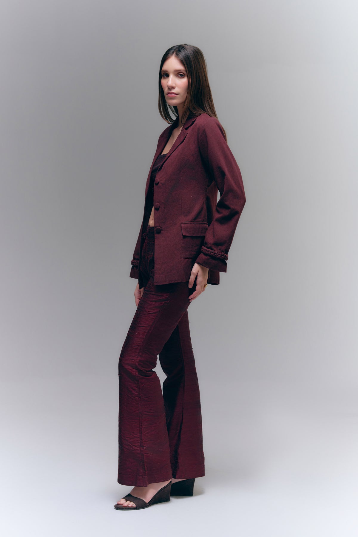COLUMN BLAZER - BURGUNDY WINE
