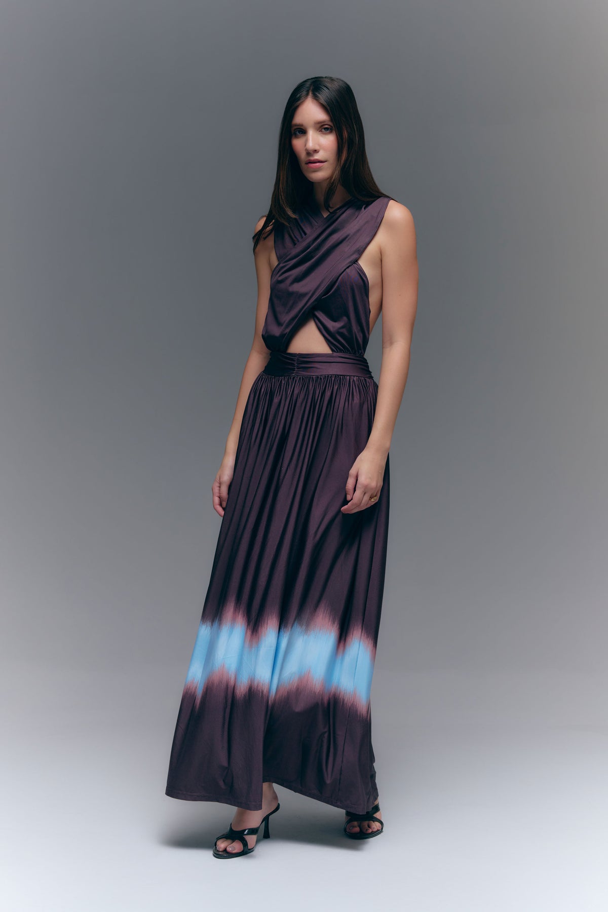 LUME HOODED DRESS - CHOCOLATE BROWN