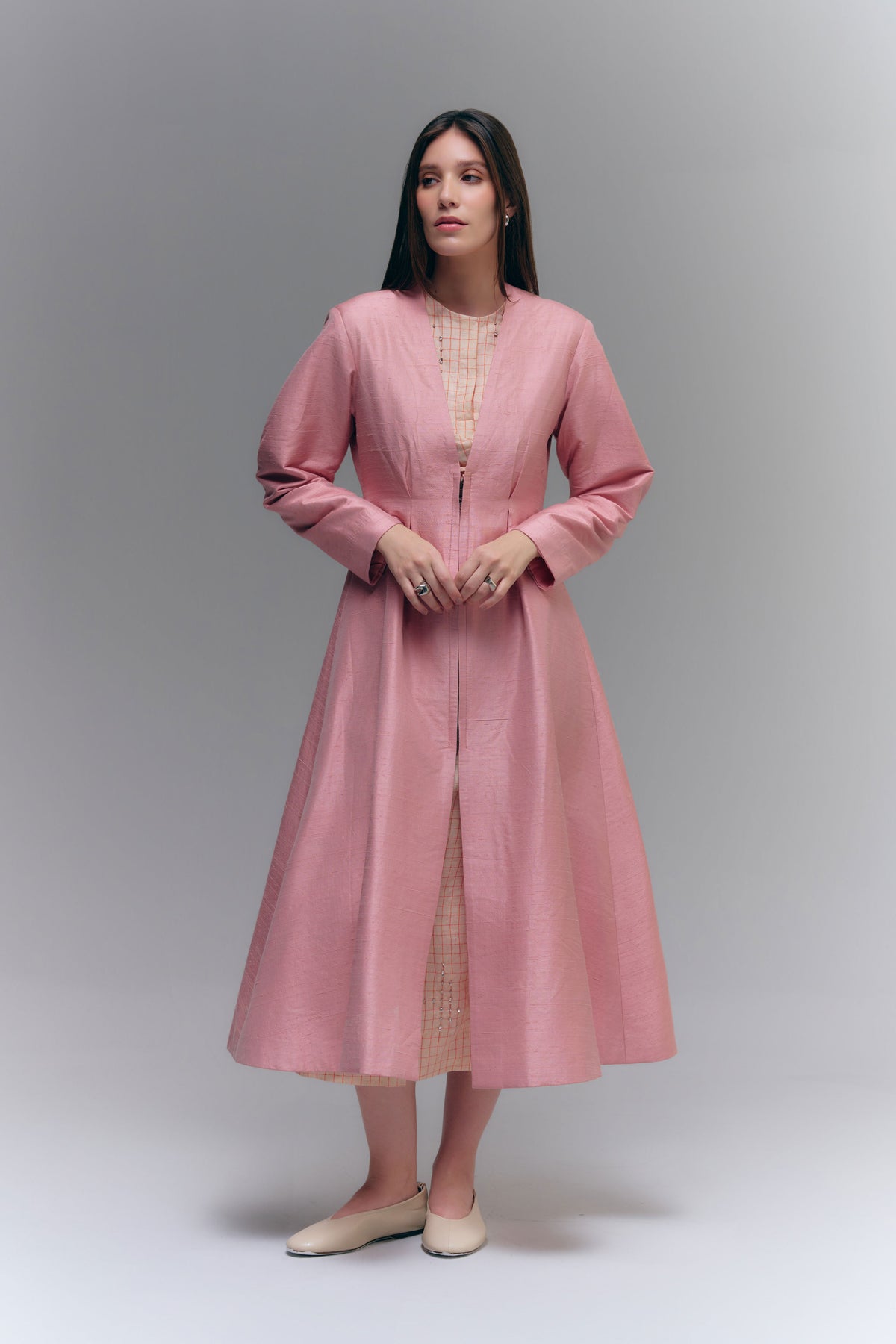 COLUMN COAT - ROSE DUST