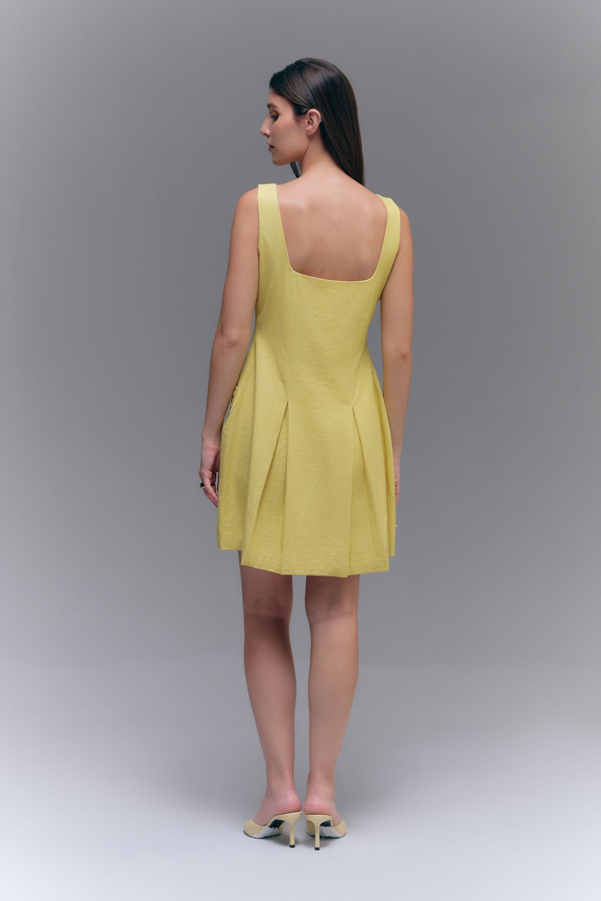COLUMN MINI DRESS - BUTTERCREAM