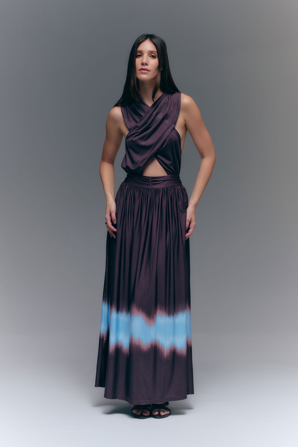 LUME HOODED DRESS - CHOCOLATE BROWN
