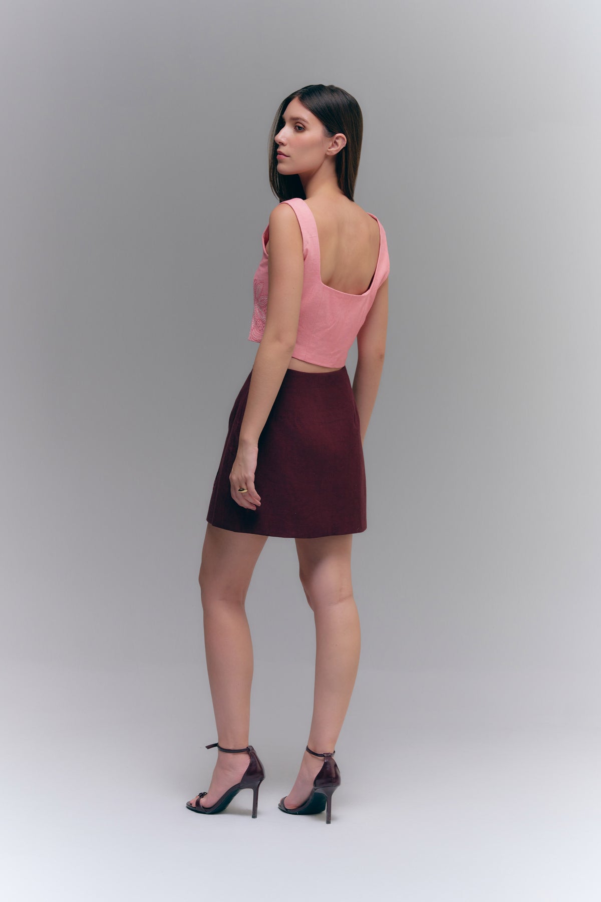 DIVINA AMO SKIRT - BURGUNDY WINE