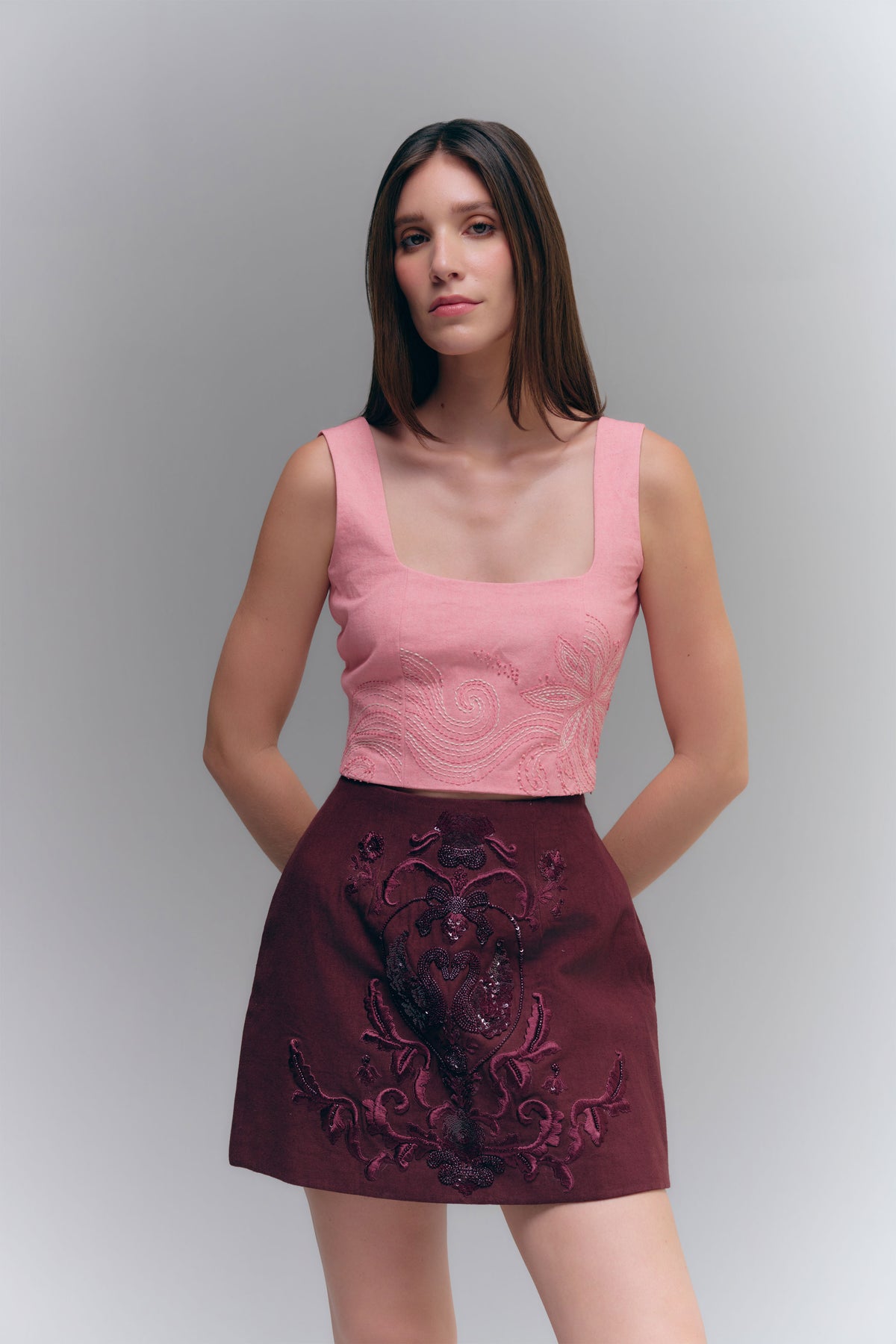 MITHILA CROP TOP - ROSE DUST