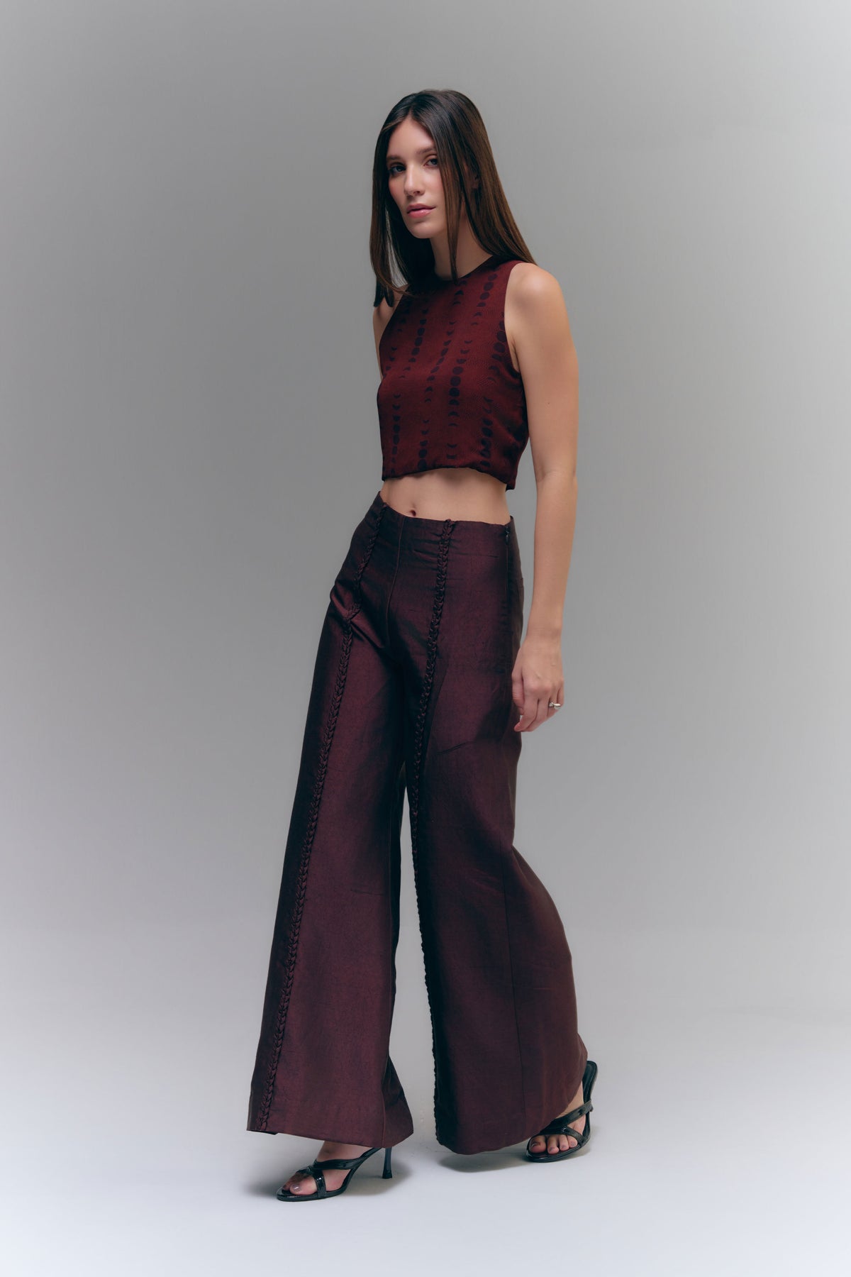 BRAID SEAM PANTS - CHOCOLATE BROWN