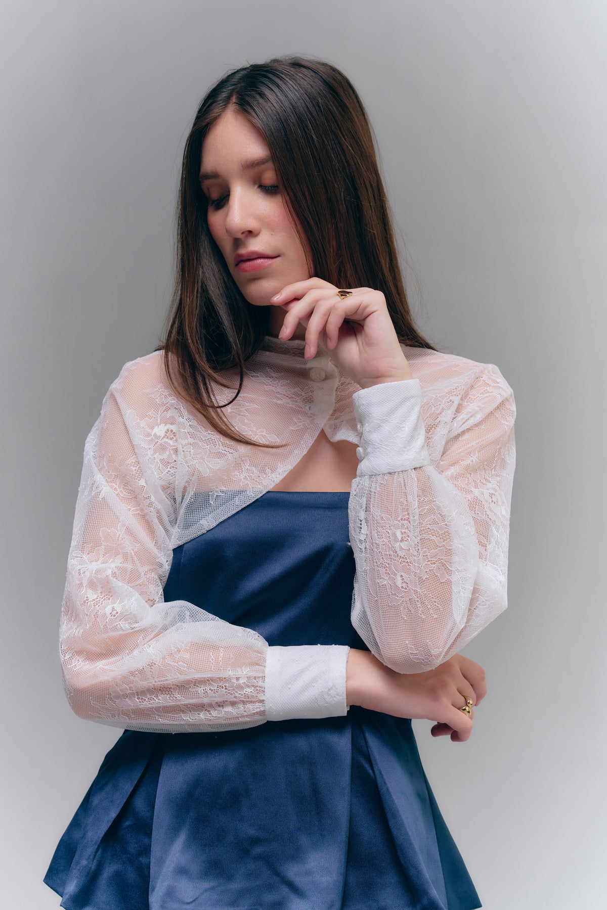 VEIL LACE BOLERO - IVORY