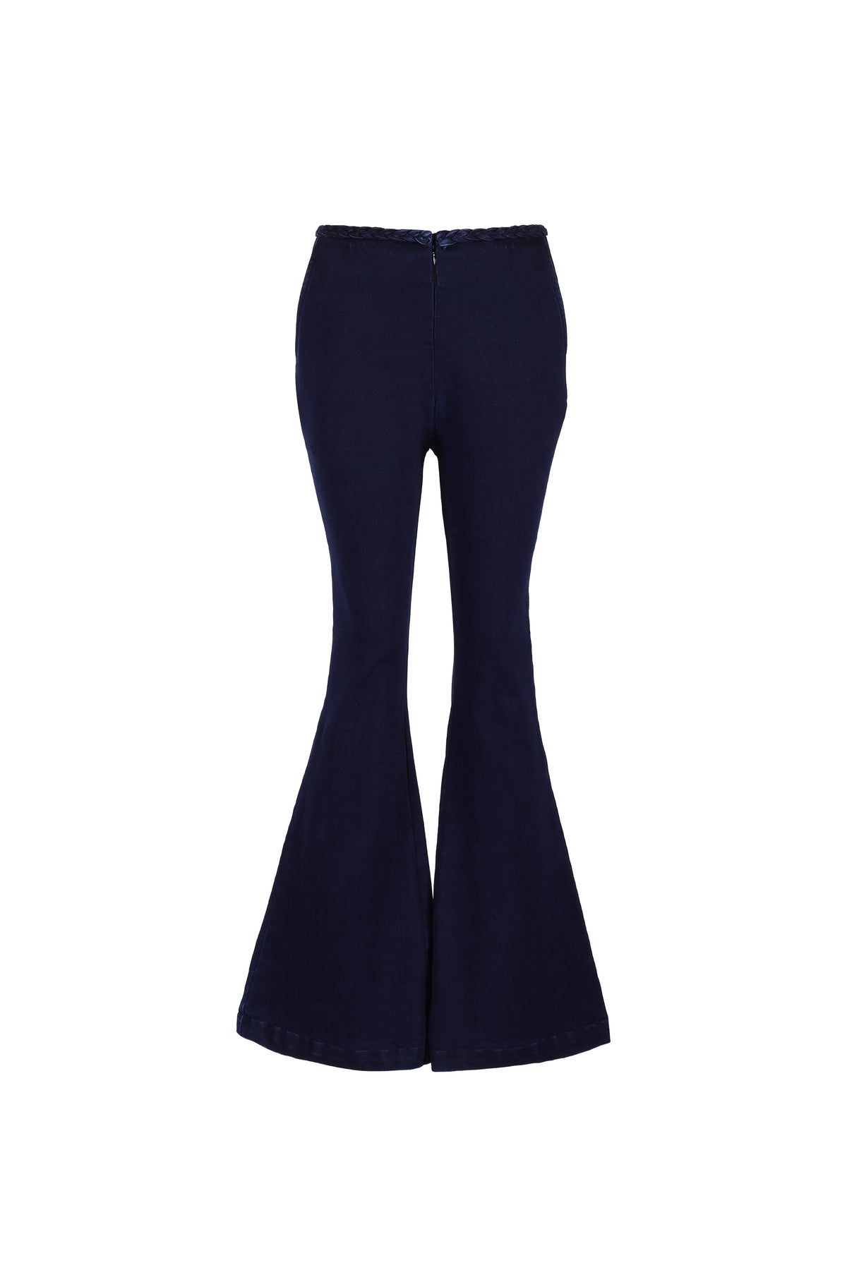 BRAID BOOTCUT PANTS - WASHED DENIM