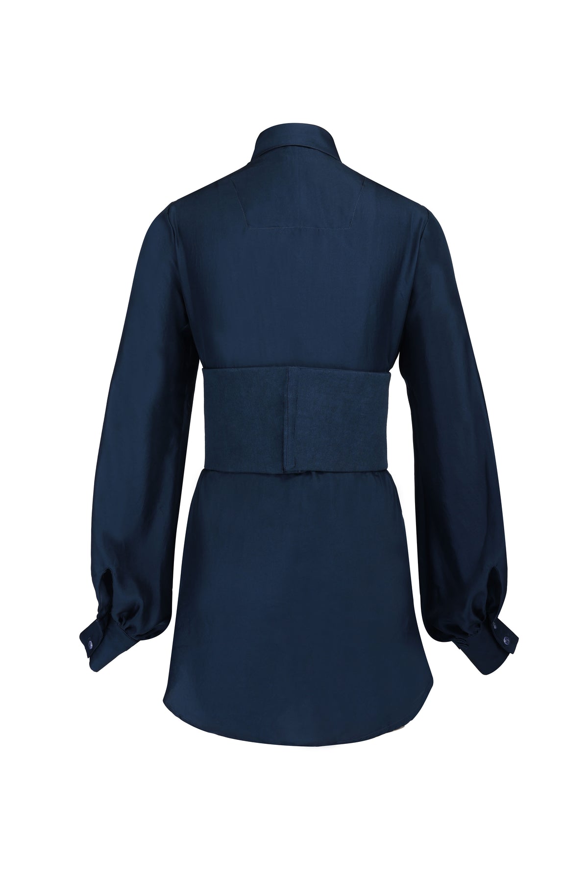 DIVINA AMO BELTED DRESS - SKY CAPTAIN